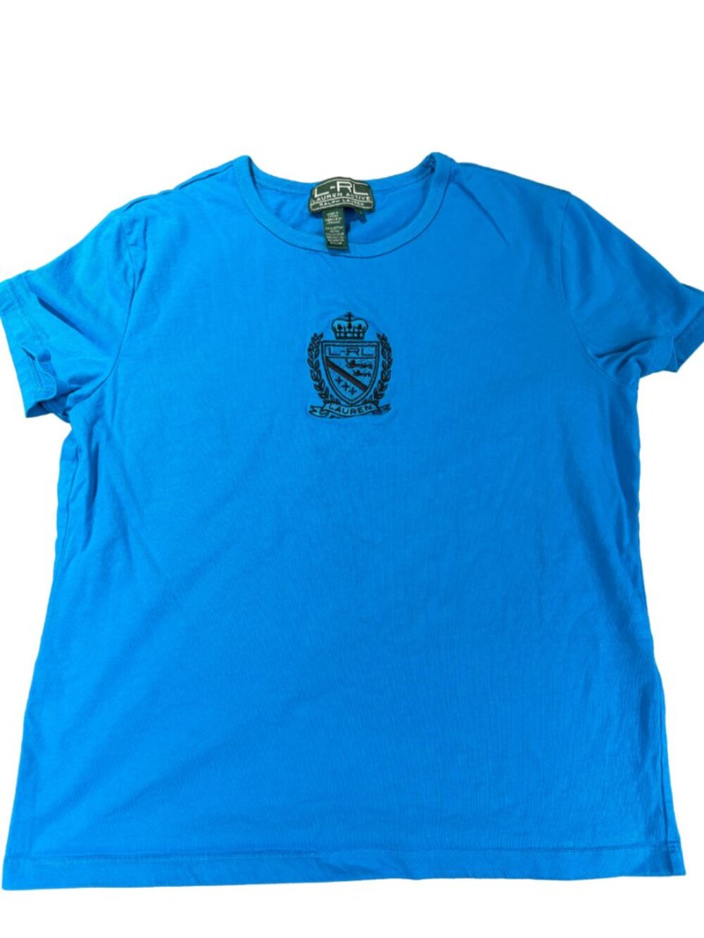 Ralph Lauren - Lauren Active Womens Blue Sz M Cotton T-Shirt 90'S y2k (SKU: 45W) - Picture 2 of 11